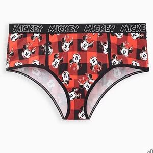 🆕🎄  DISNEY MICKEY MOUSE RED PLAID CHEEKY PANTY - COTTON🎄